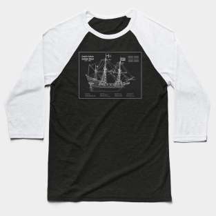 Golden Hind or Golden Hinde. Francis Drake Ship - PDL Baseball T-Shirt